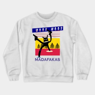 Vintage retro Black Cat style Pew pew madafakas Crewneck Sweatshirt